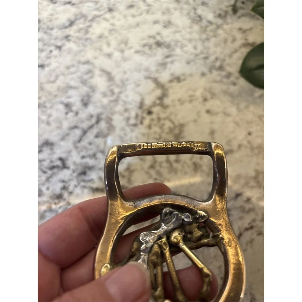 The Master Works Belt Buckle Brutalist‎ Vintage 1970s Brass Mixed Metals fashion